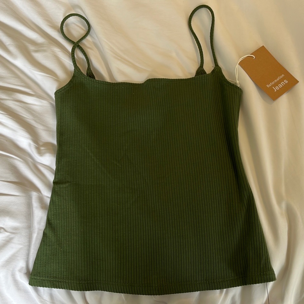 Reformation Carrie tank top in moss